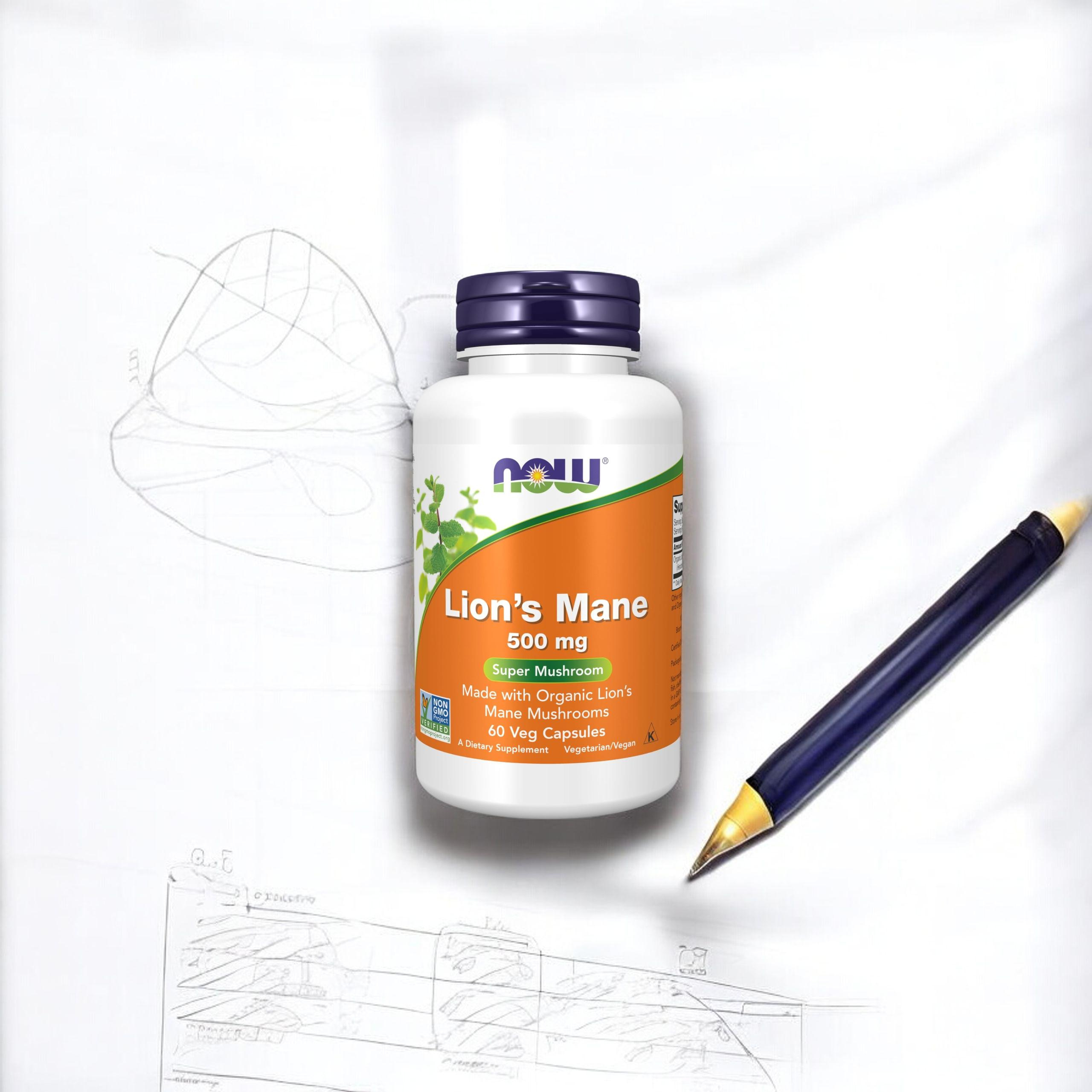 NOW - Houba Lví hříva 500mg - 60 kapslí