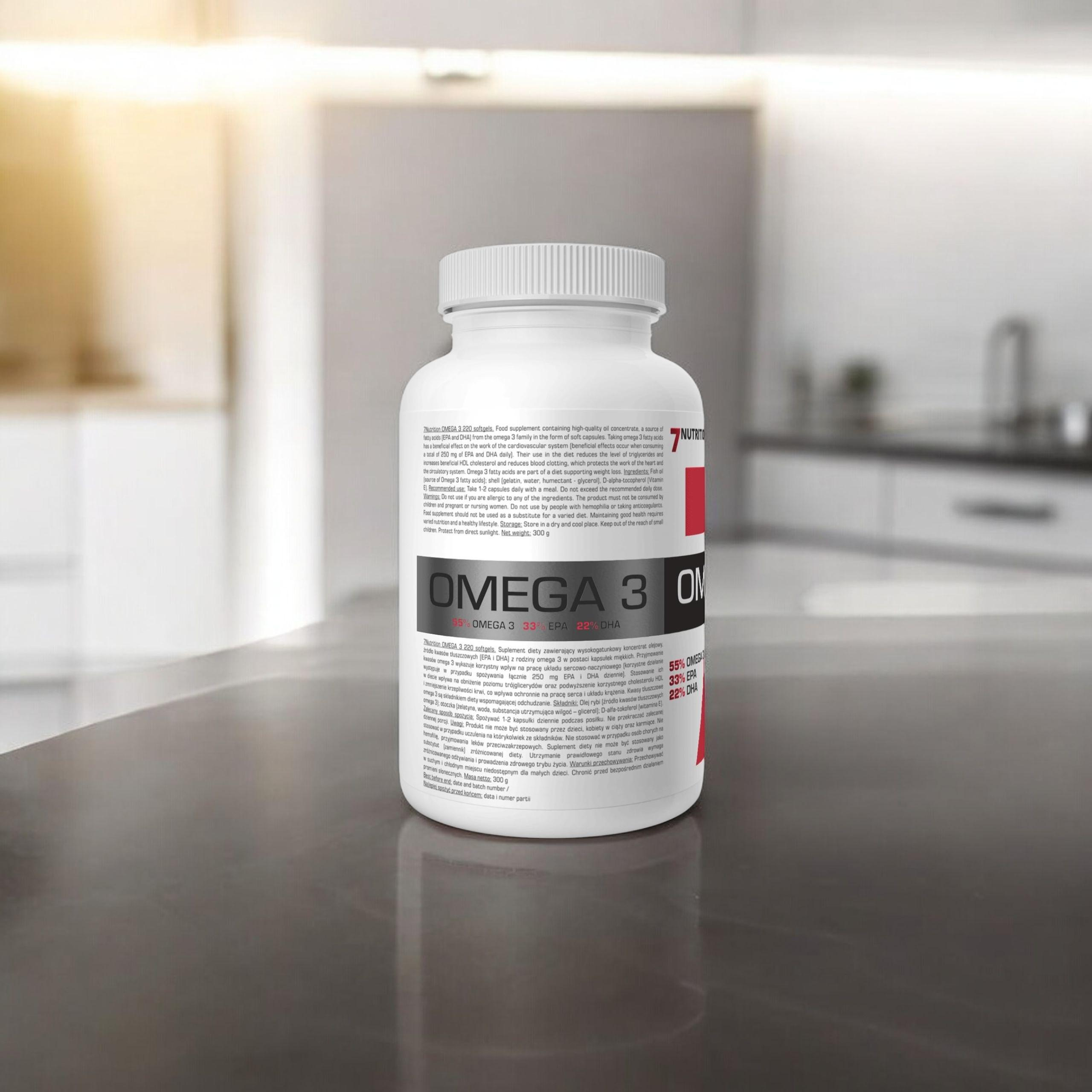 7 NUTRITION - Omega 3 1000mg - 220 měkkých tobolek