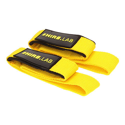 HIRO.LAB Cotton Strap - Rubber Logo New - Yellow - Pásy pro zvedání činek