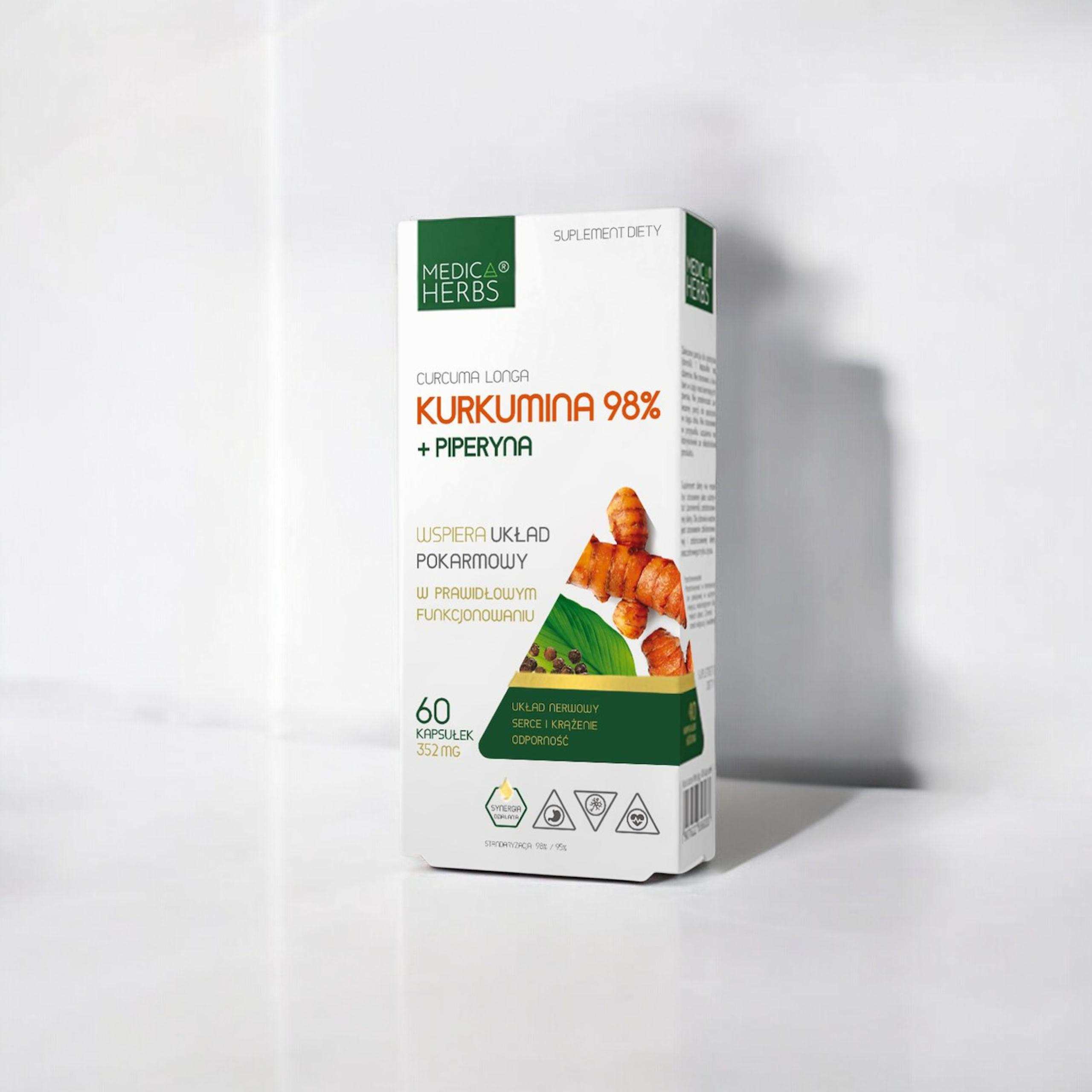 MEDICA HERBS - Kurkumin 98% + Piperin 60caps.