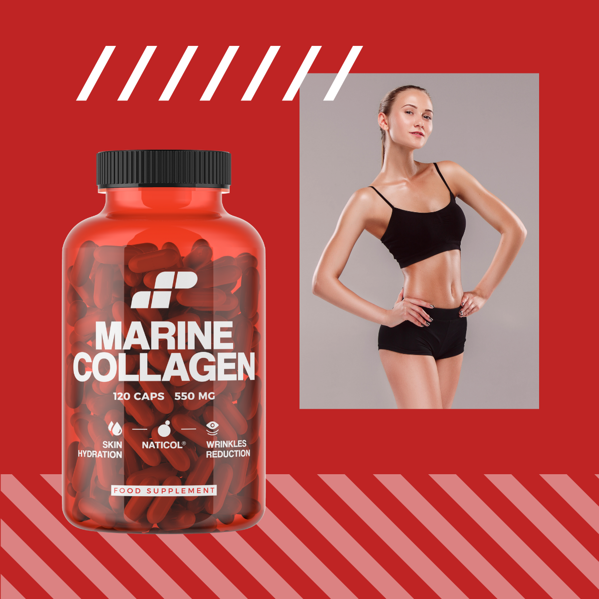 MP NUTRITION Marine Collagen 550mg - 120caps - Kolagen Rybi Naticol
