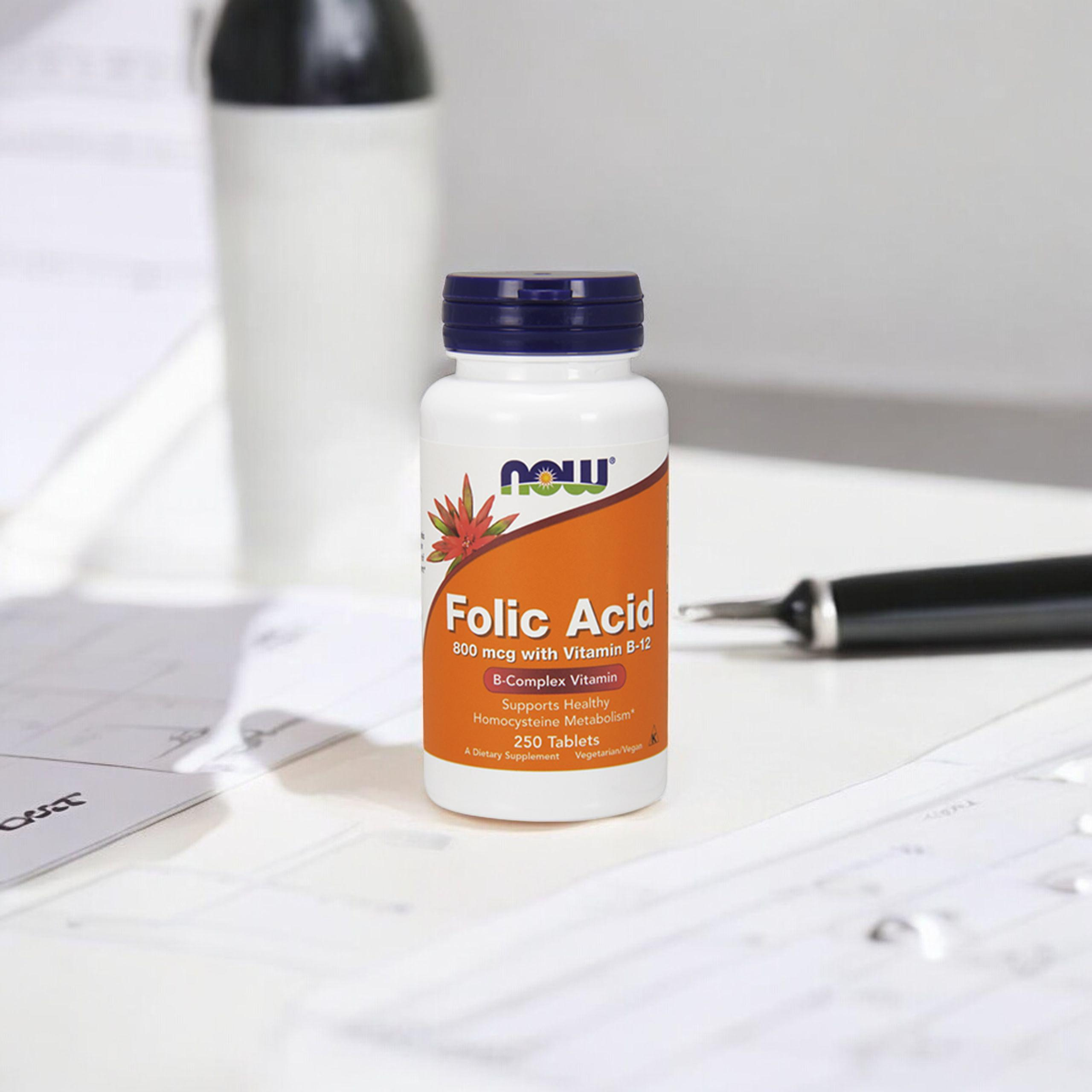 NOW Folic Acid 800mcg - 250tabs.