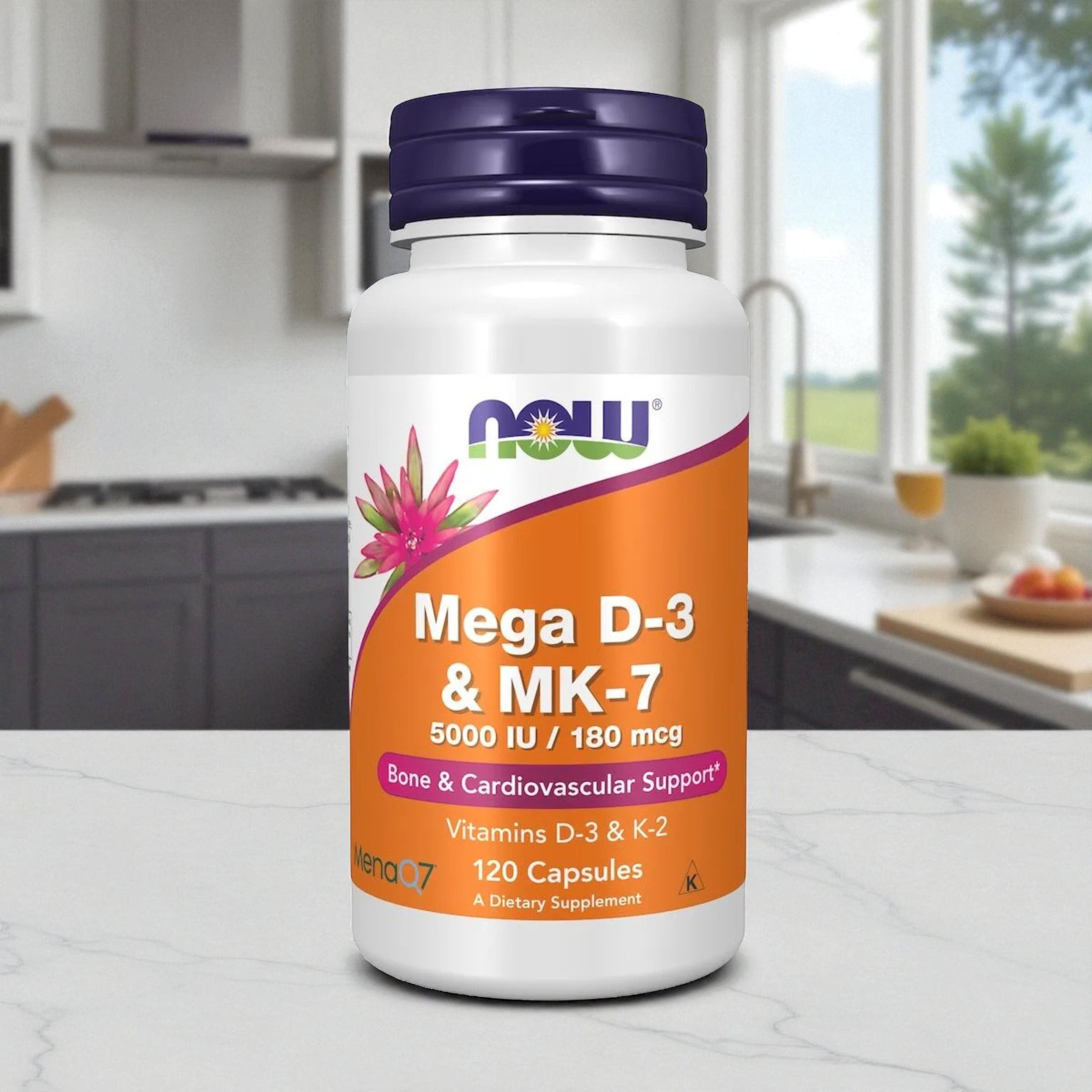 NOW - Mega D3 5000IU & K2 MK-7 180mcg - 120 rostlinných kapslí. pol_pl_NOW-Mega-D3-5000IU-K2-MK-7-180mcg-120vcaps-43039_4