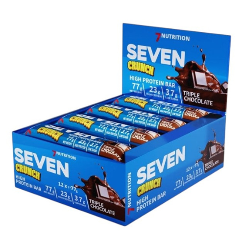 7 NUTRITION - Tyčinka Seven Crunch HP - 12x 77g - Trojitá čokoláda