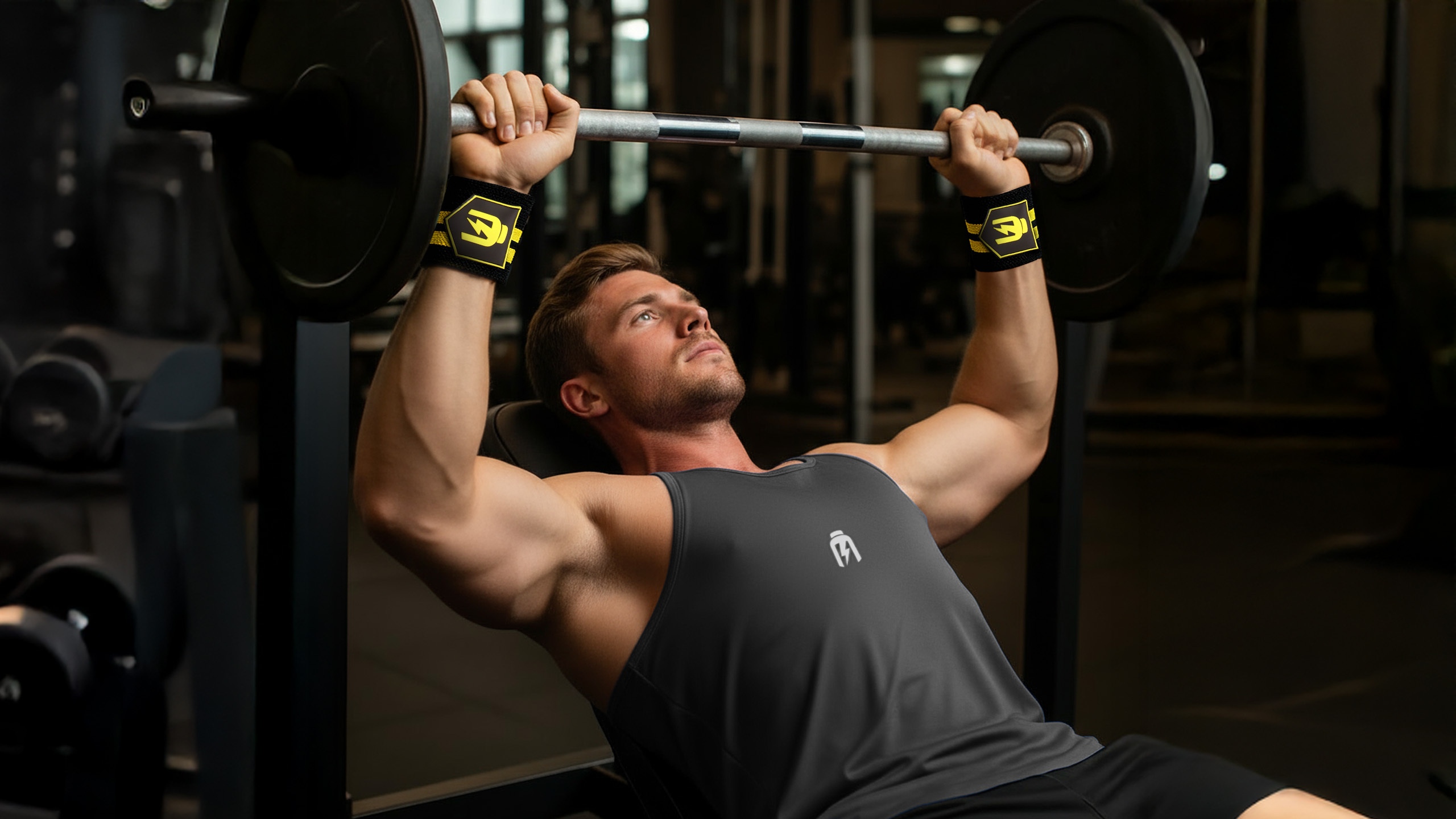 HIRO.LAB Wrist Wrap - Rubber Logo New - Black - Opaski usztywniające na nadgarstki- Pásy pro zvedání činek