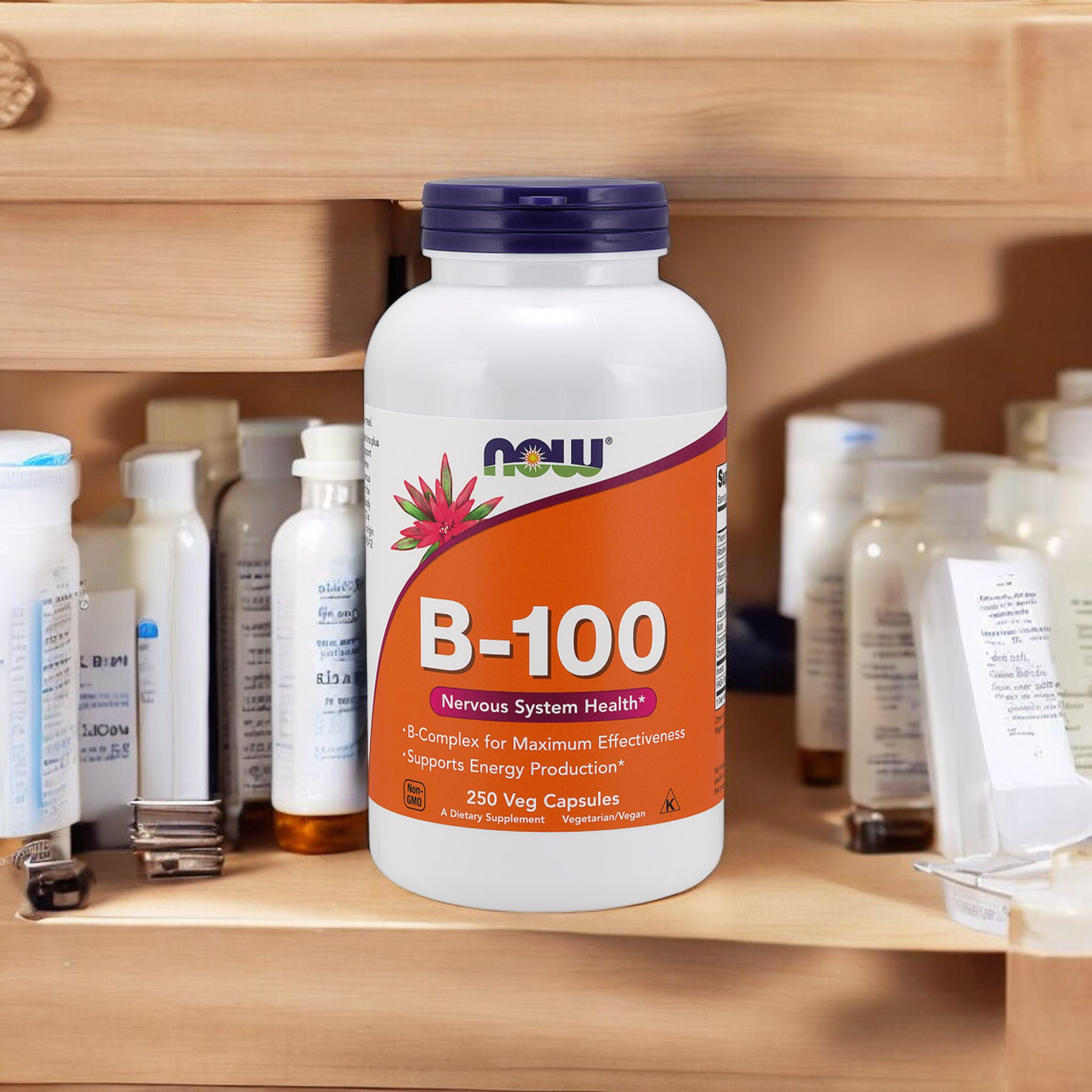 NOW Vitamin B-100 - 250vcaps - Vitamín B