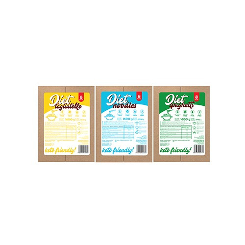 Cheat Meal Nutrition Diet Spaghetti | Tagliatelle | Noodle - 3x 1600g (1000g netto) - Těstoviny Konjac