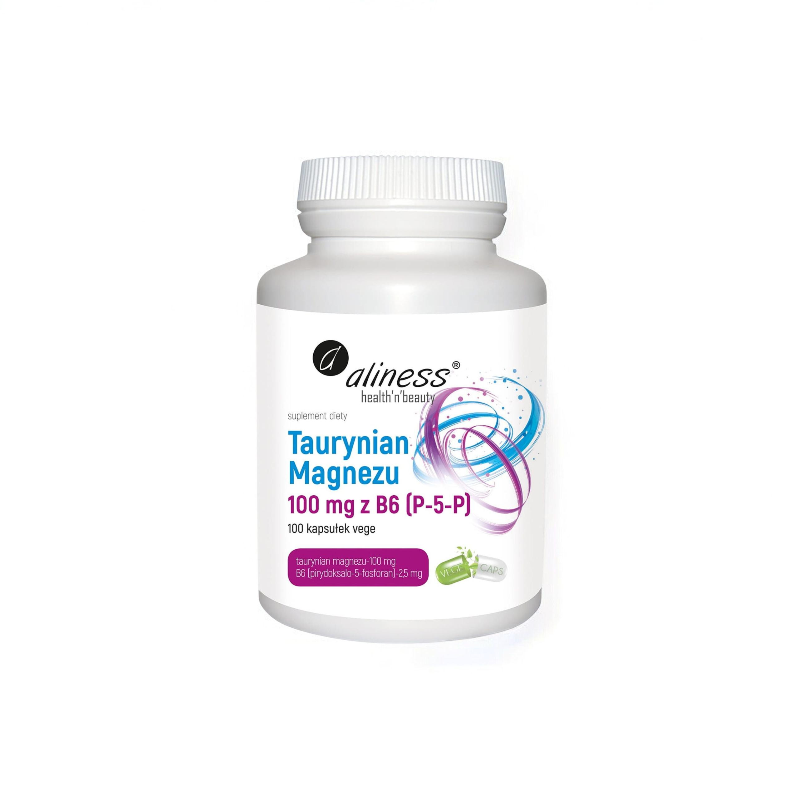 ALINESS Taurynian Magnezu 100mg z B6 - 100vcaps.