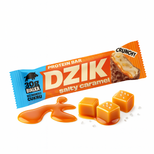DZIK - Proteinová Tyčinka Křupavá - 70g - Slaný Karamel