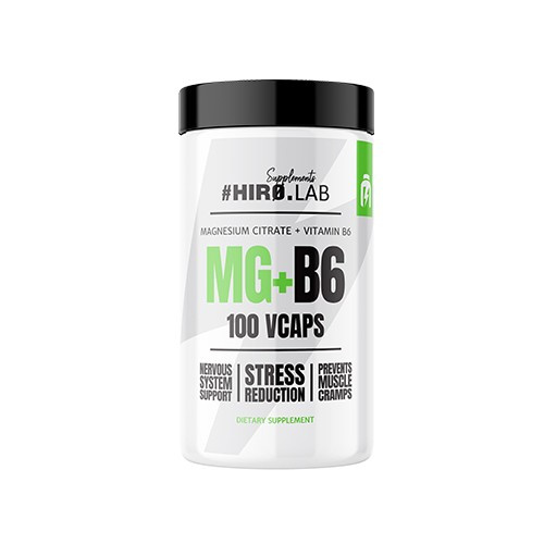 HIRO.LAB Mg + B6 100 vcaps - Hořčík + Vitamin B6