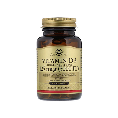 SOLGAR Vitamin D3 125mcg (5000IU) - 100softgels - VITAMIN D3