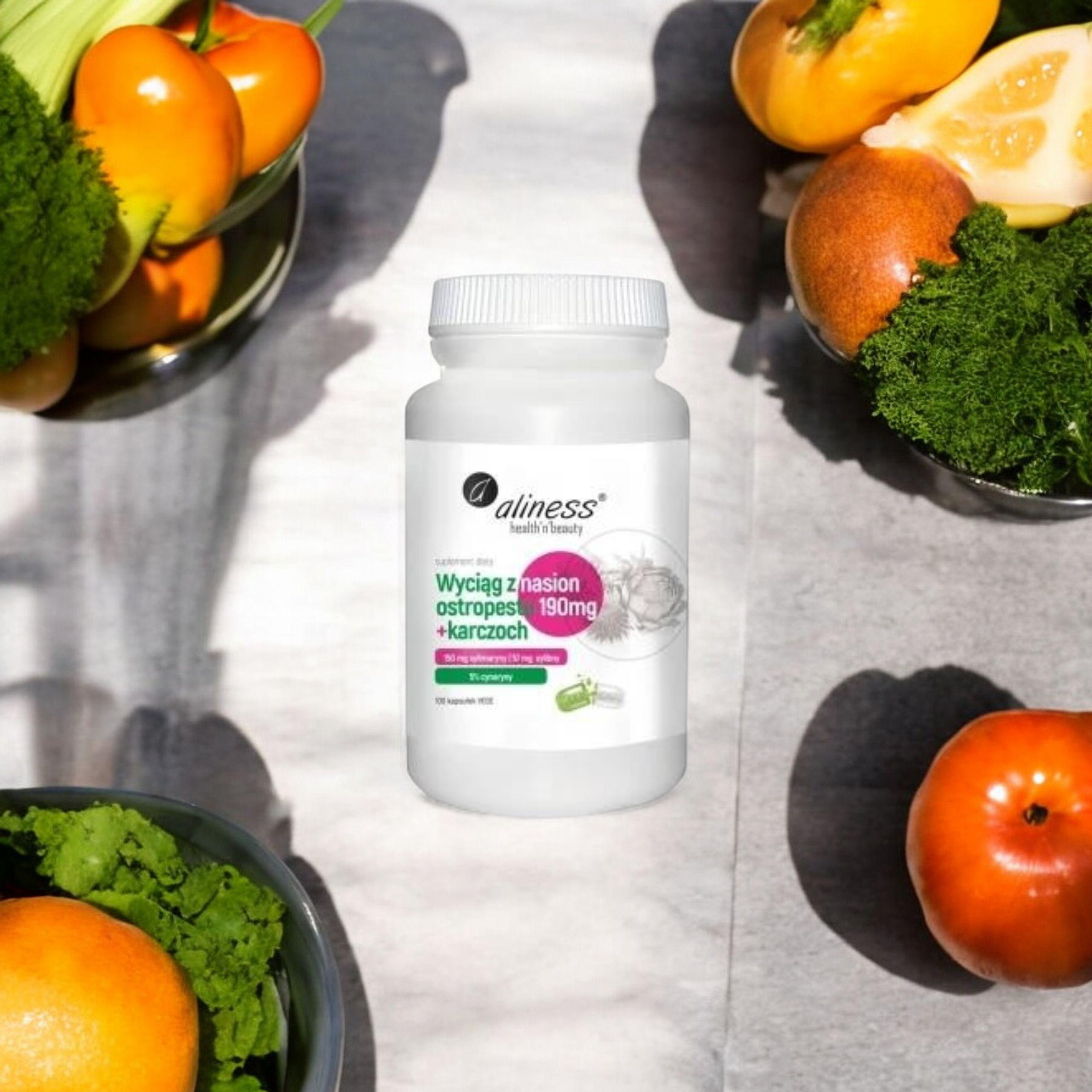 ALINESS - Extrakt z Semeno Ostropestřce 190mg + Artyčok - 100caps.