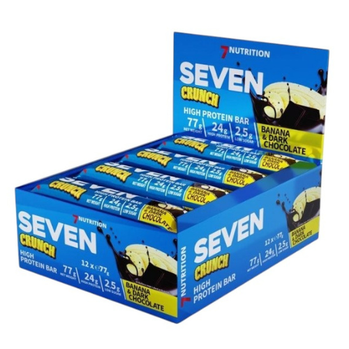7 NUTRITION - Tyčinka Seven Crunch HP - 12x 77g - Banán a hořká čokoláda