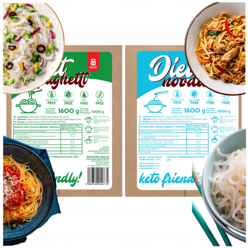 Cheat Meal Nutrition Diet Noodles + Spaghetti 1600g + 1600g (2000g netto) - Těstoviny Konjac