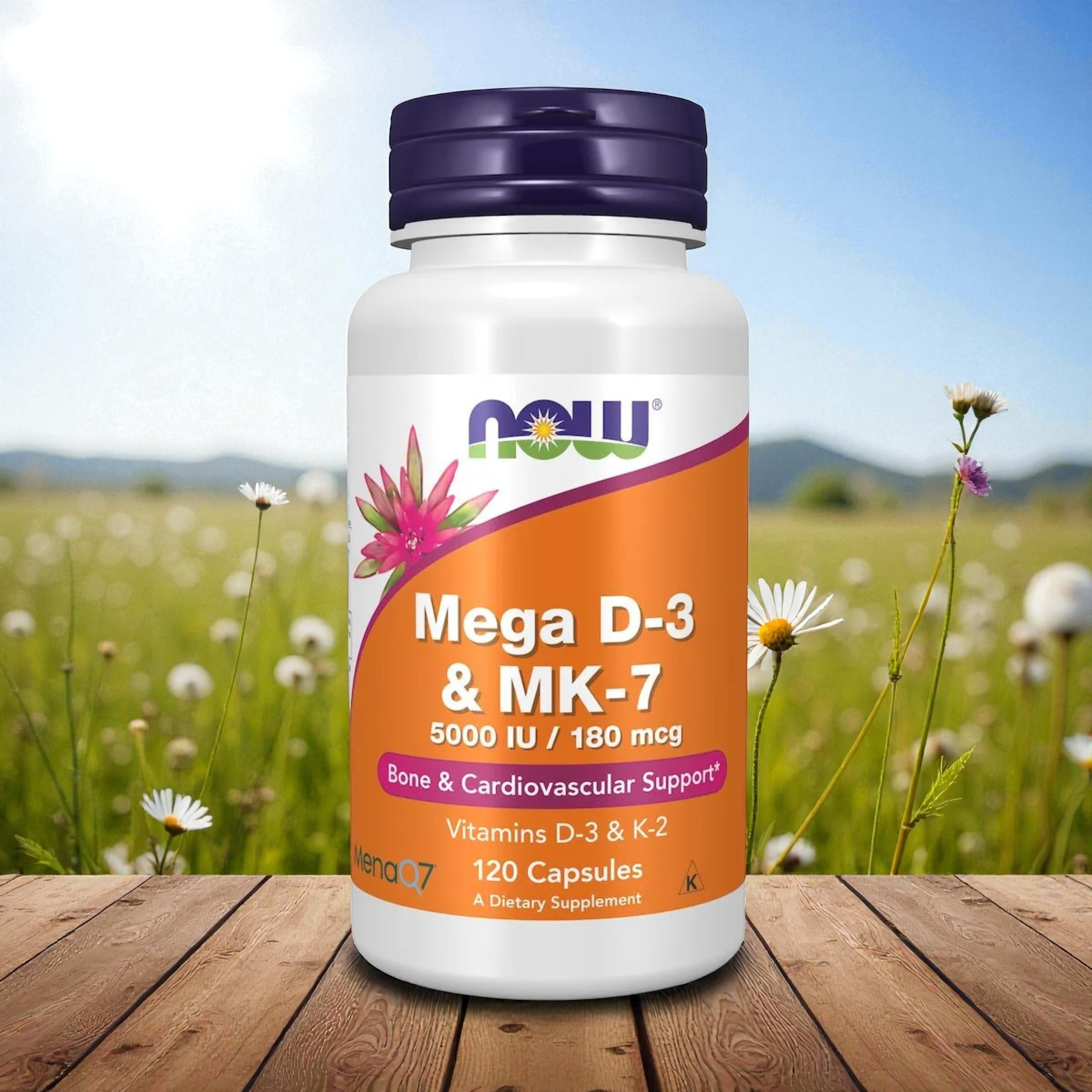 NOW - Mega D3 5000IU & K2 MK-7 180mcg - 120 rostlinných kapslí. pol_pl_NOW-Mega-D3-5000IU-K2-MK-7-180mcg-120vcaps-43039_3