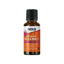 NOW Liquid D-3 & MK-7 - 30ml - Vitamín D3 & MK7 v kapkách