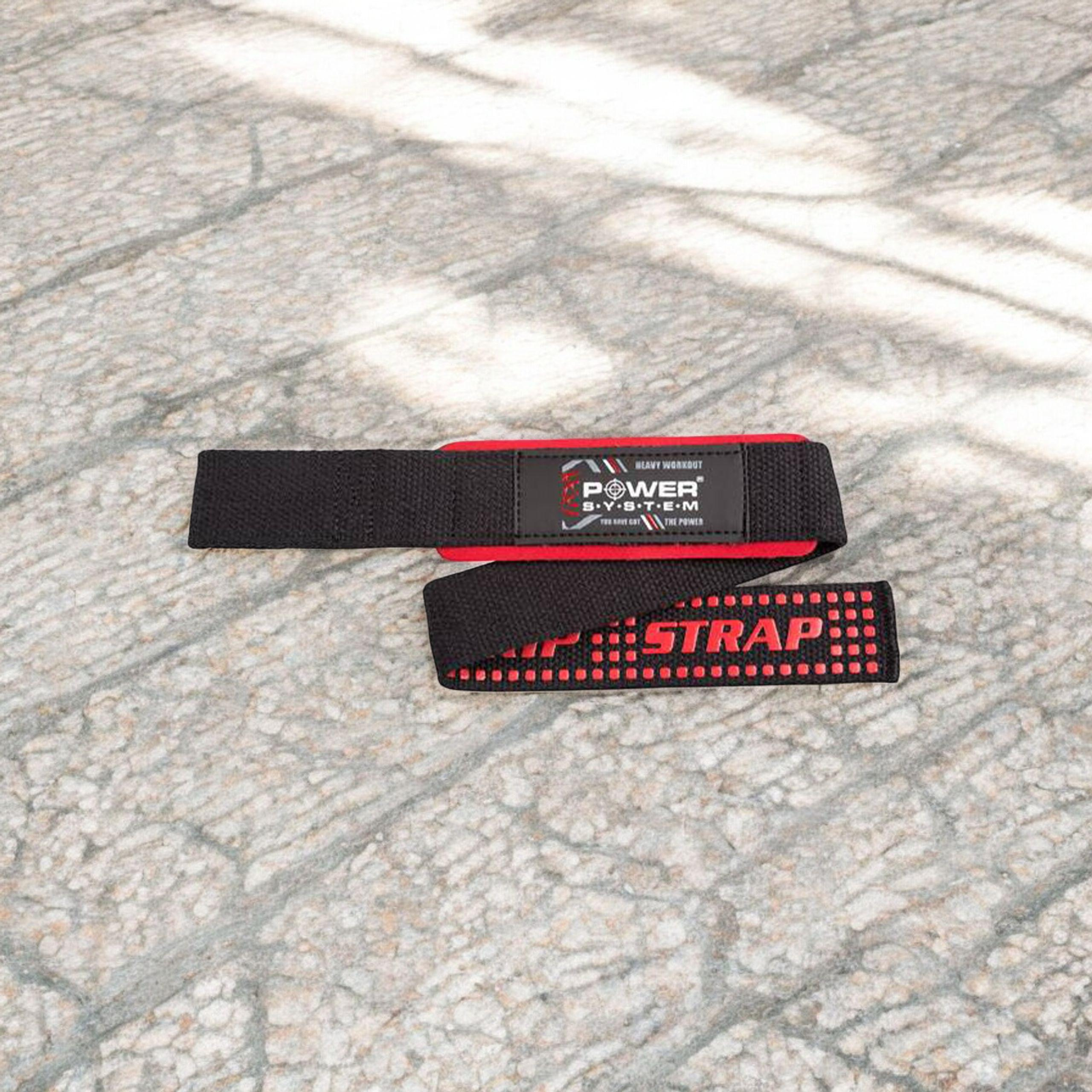 POWER SYSTEM XTR Grip Straps Black/Red - Tréninkové Pásky