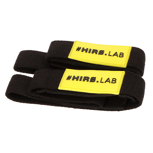 HIRO.LAB Cotton Strap - Rubber Logo New - Black - Pásy pro zvedání činek