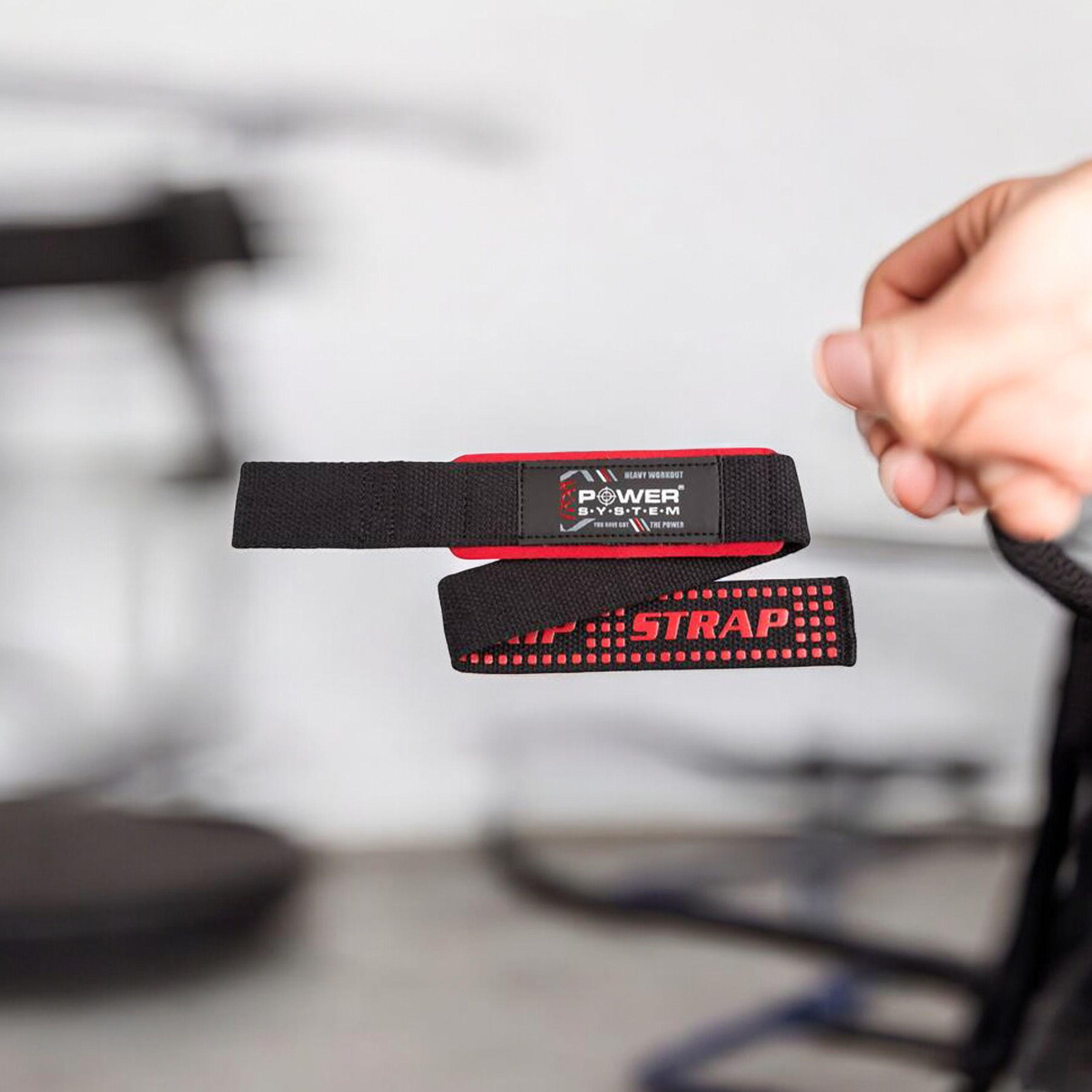 POWER SYSTEM XTR Grip Straps Black/Red - Tréninkové Pásky