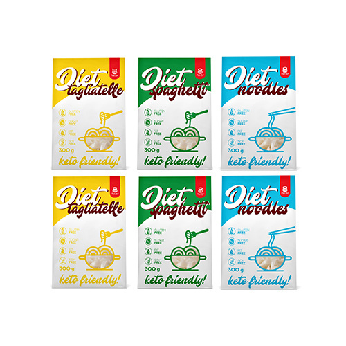 Cheat Meal Nutrition Diet 2x Tagliatelle + 2x Spaghetti + 2x Noodles - 6x 400g (6x 300g netto) - Dietní těstoviny