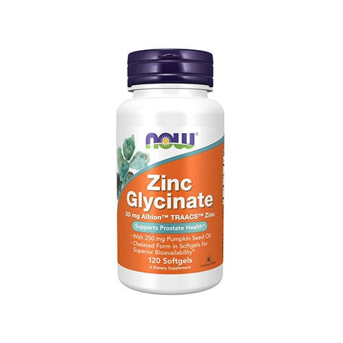 NOW Zinc Glycinate 30mg - 120softgels - Glicynian Zinku