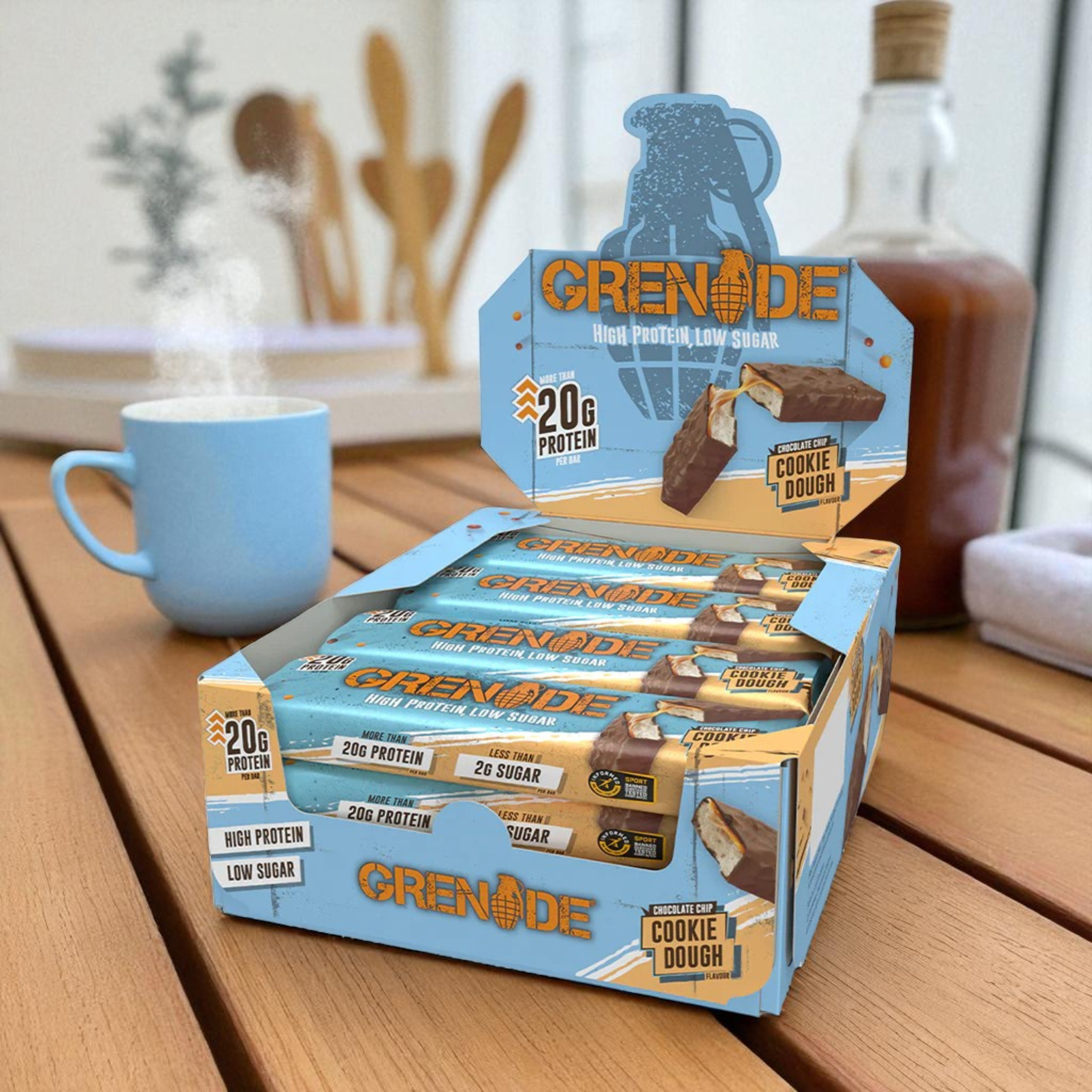 GRENADE - Proteinová tyčinka - 60g x12 - Chocolate Chip Cookie Dough