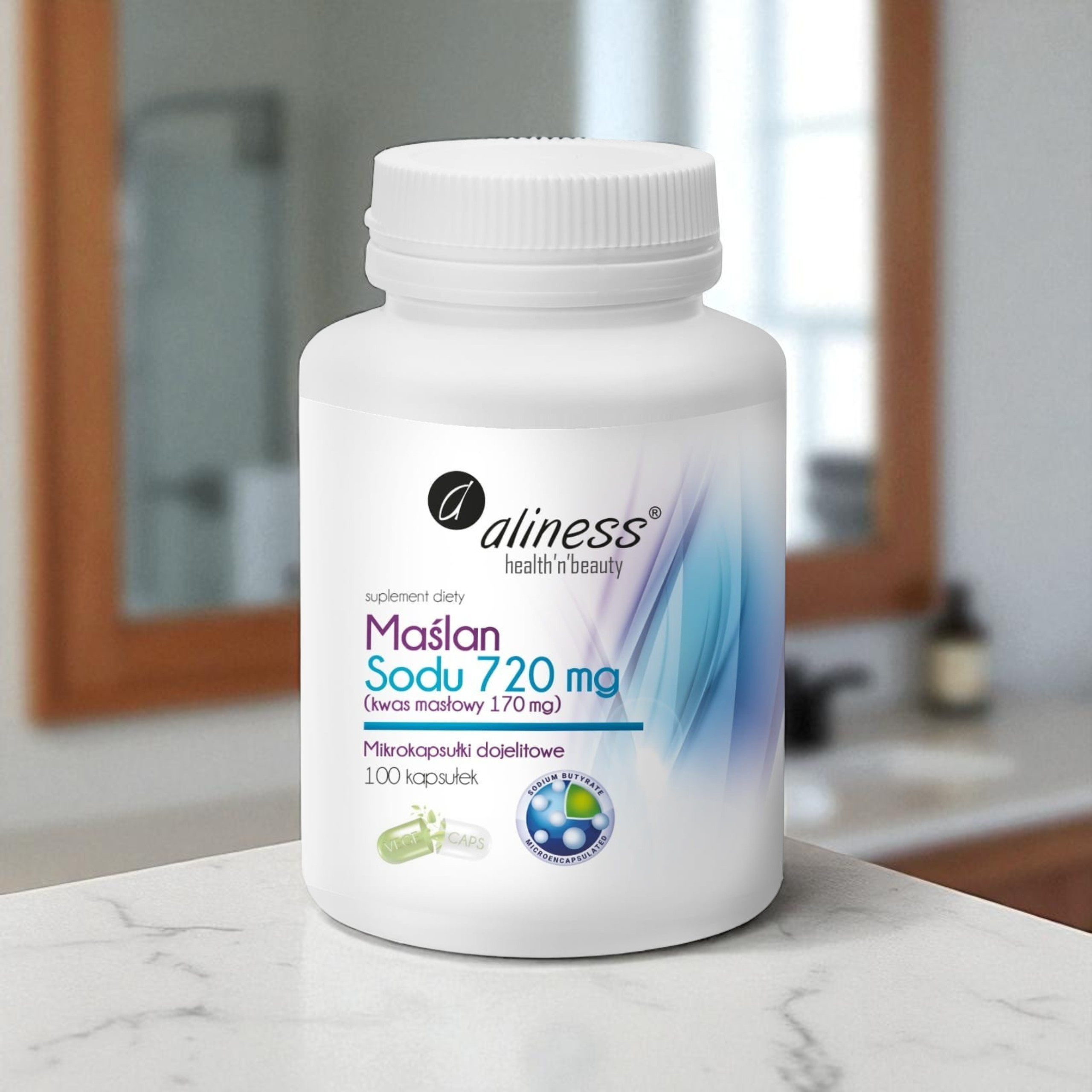 Maslan sodný 720 mg Kyselina máselná 170 mg – 100 kapslí