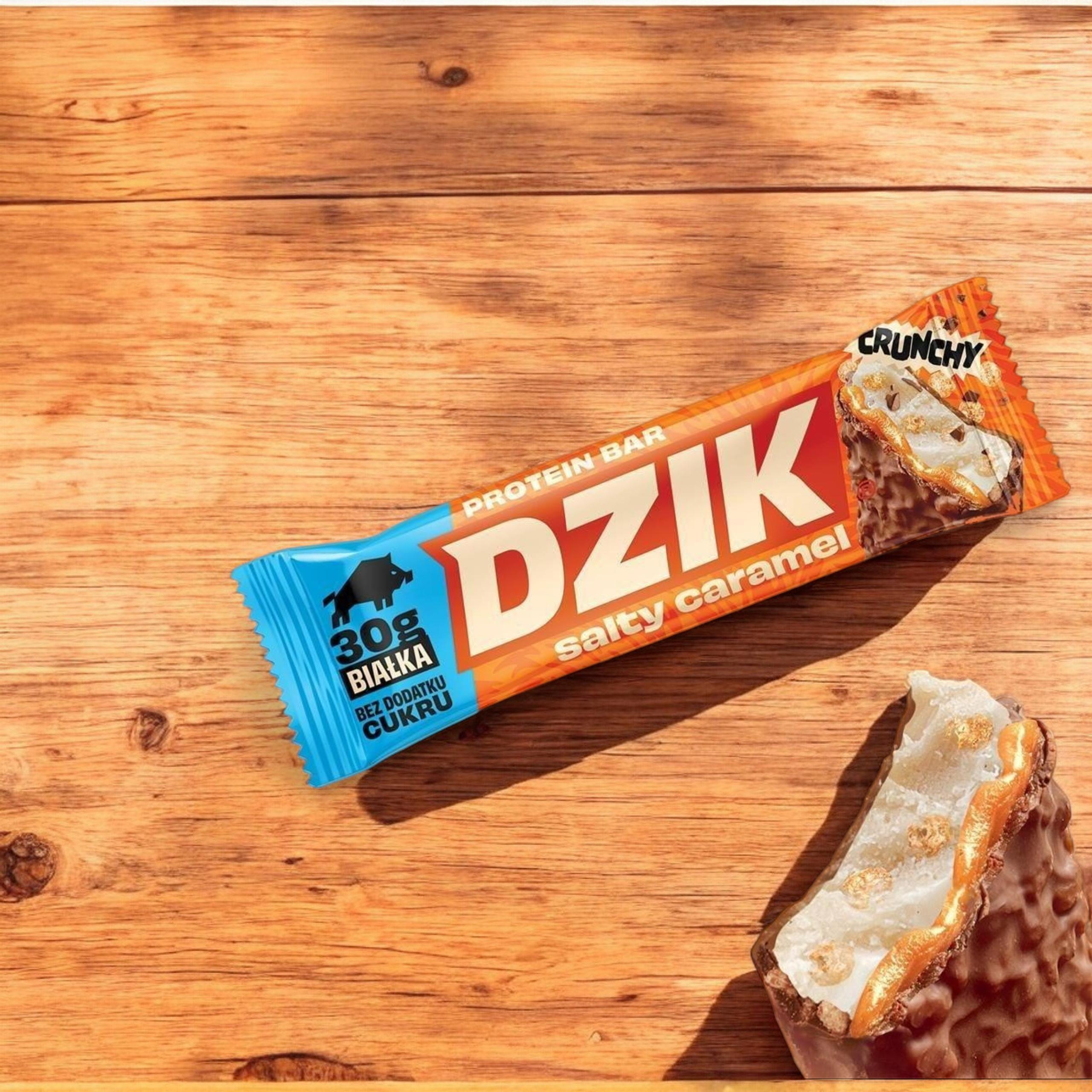 DZIK - Proteinová Tyčinka Křupavá - 70g - Slaný Karamel - VÝPRODEJ - 6-05
