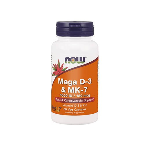 NOW Mega D3 i K2 MK-7 - 60vcaps.- Vitamíny D3 i K2