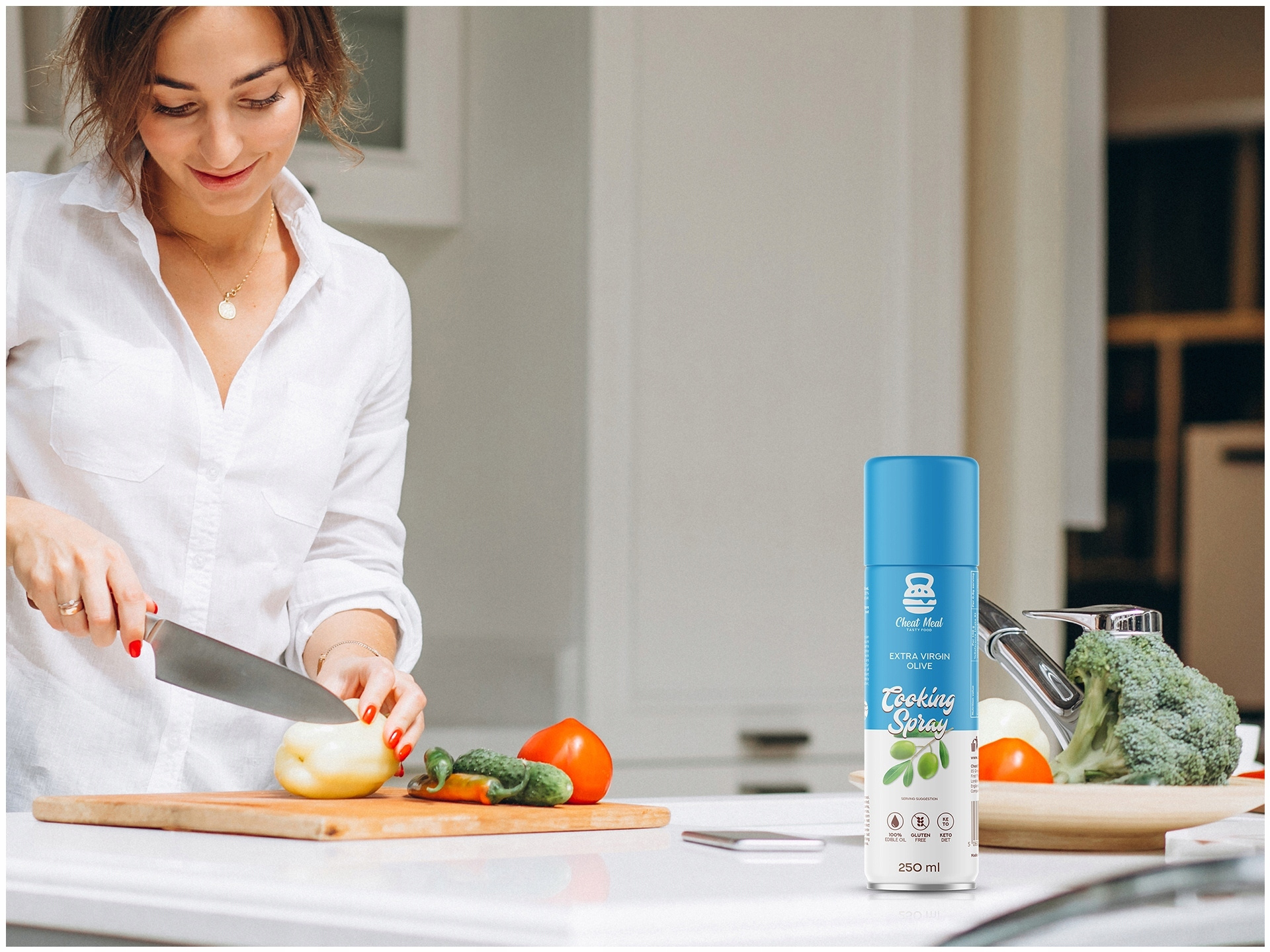 Těstoviny Konjac Tagliatelle 400g + Olivový olej ve spreji Cheat SADA