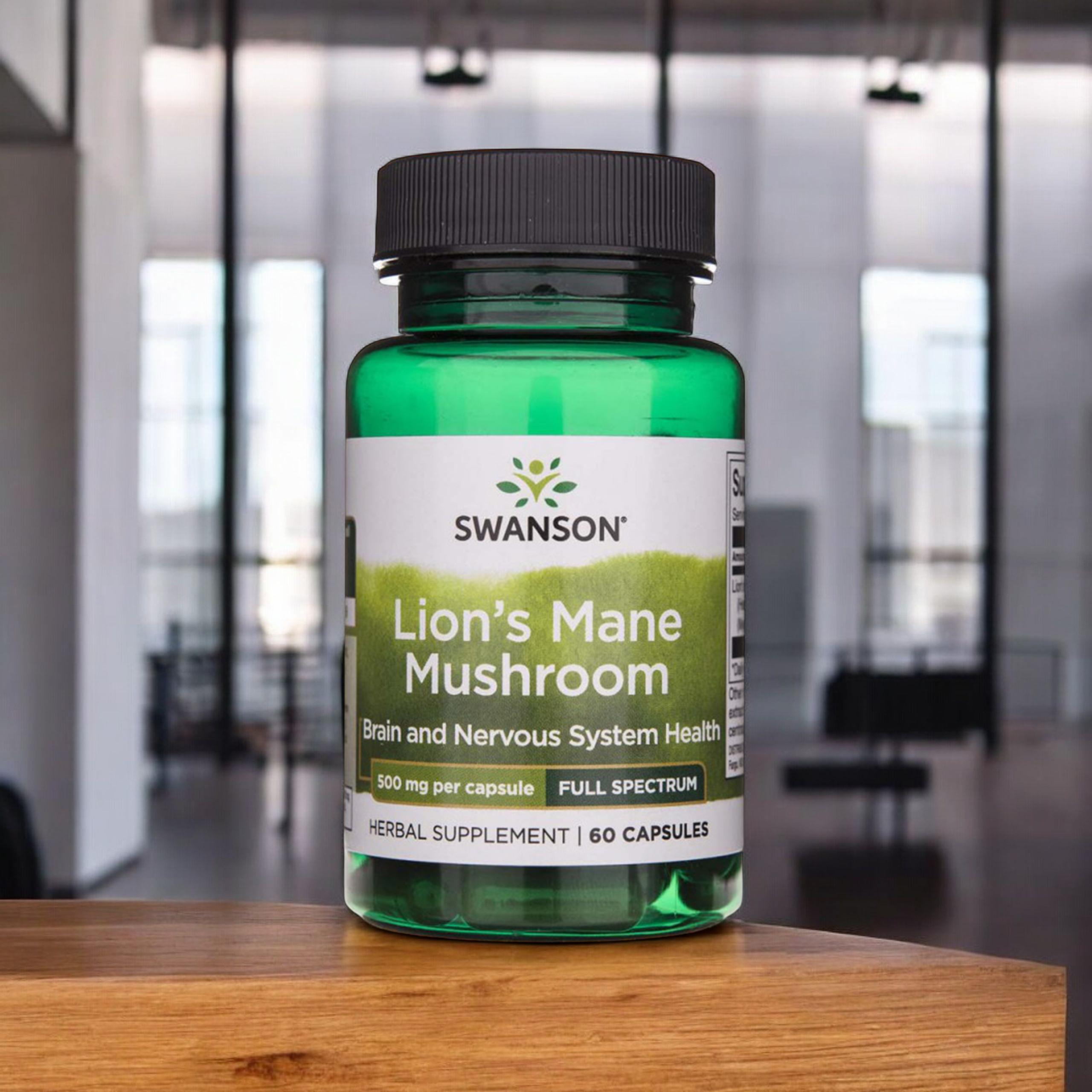 SWANSON Lion's Mane Mushroom 500mg - 60caps. - Korálovec ježatý