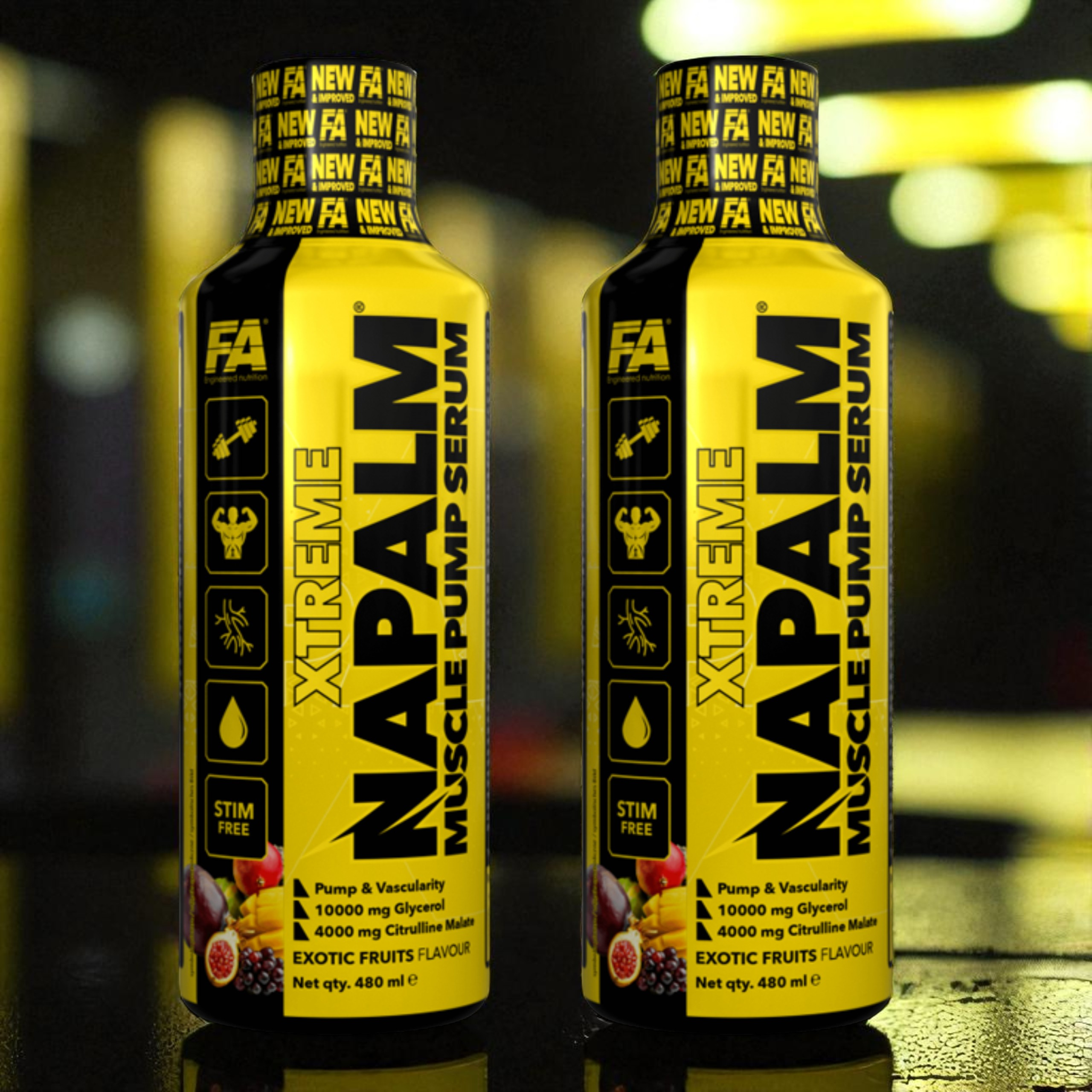 FITNESS AUTHORITY Napalm Muscle Pump Serum - 2x 480ml - ExoticFruits - VÝPRODEJ - 31-03