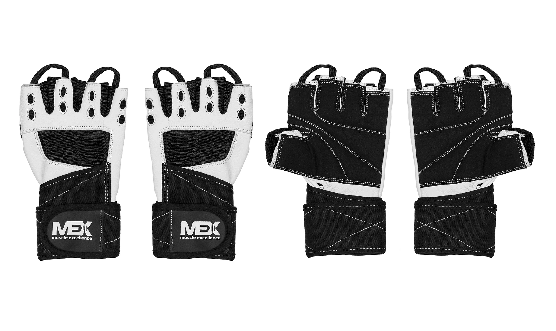 MEX ADDICT Unisex Tréninkové Rukavice – Černobílé