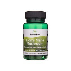 SWANSON Lion's Mane Mushroom 500mg - 60caps. - Korálovec ježatý