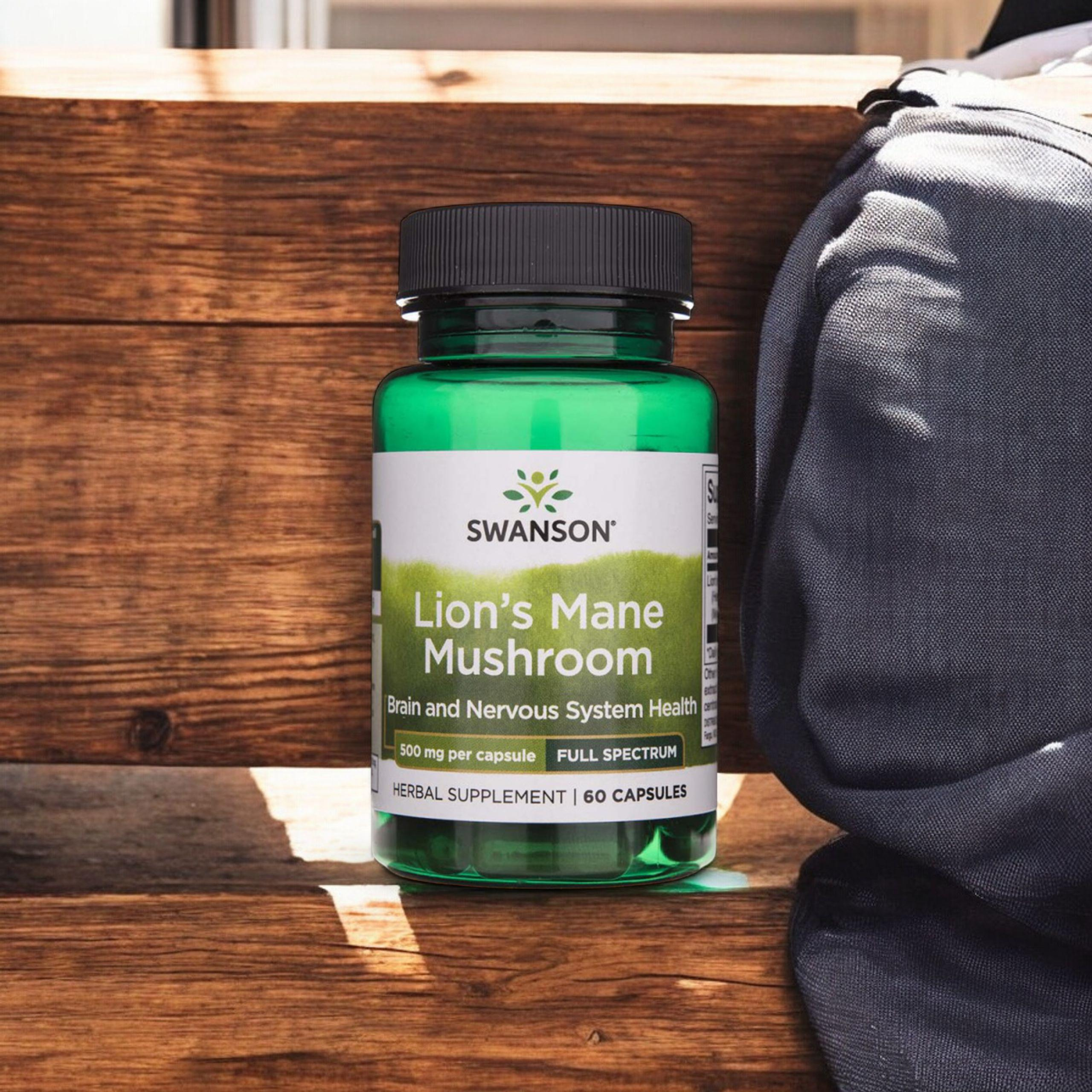 SWANSON Lion's Mane Mushroom 500mg - 60caps. - Korálovec ježatý