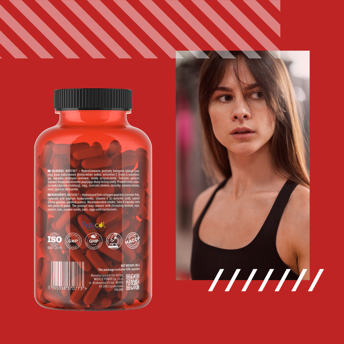 MP NUTRITION Marine Collagen 550mg - 120caps - Kolagen Rybi Naticol