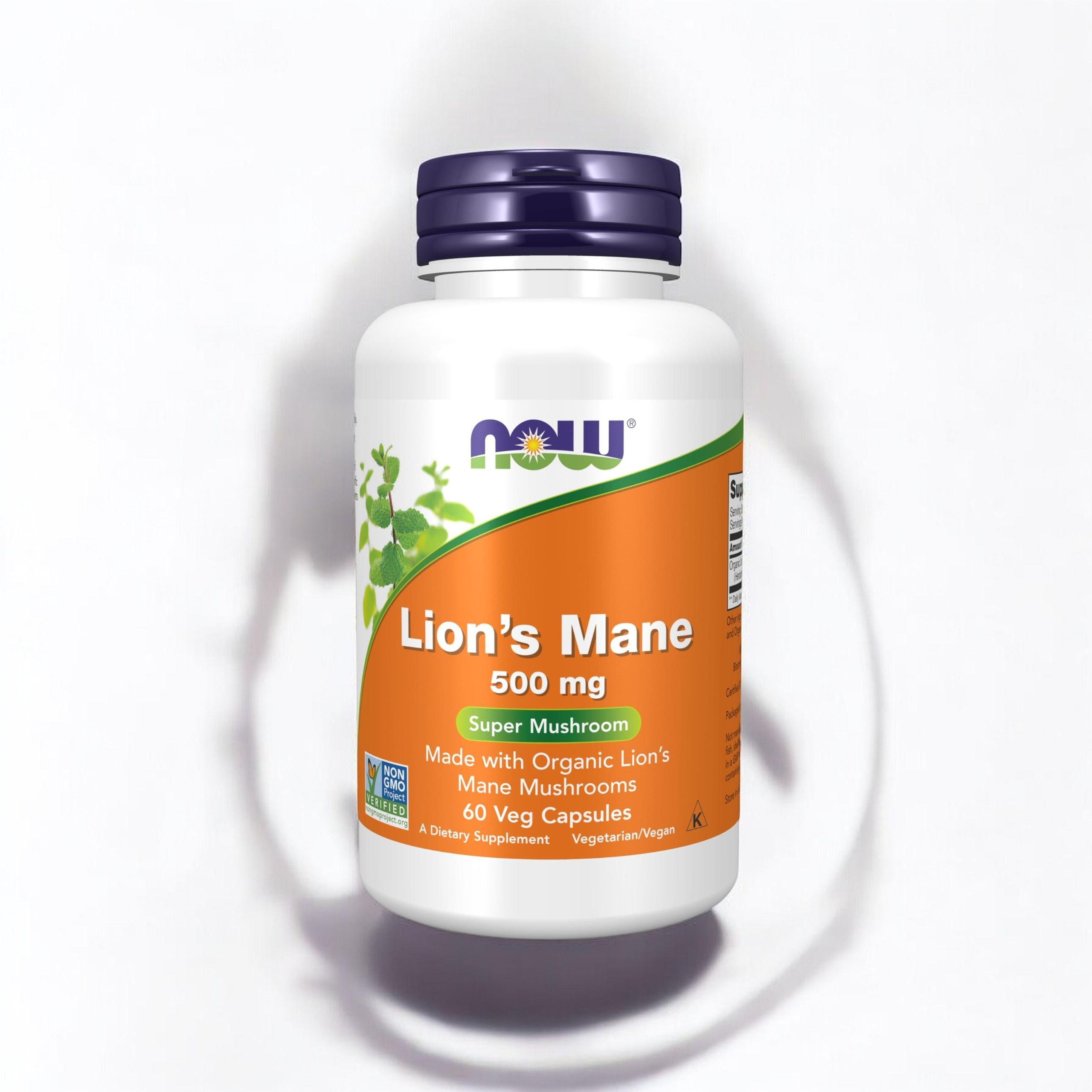 NOW - Houba Lví hříva 500mg - 60 kapslí