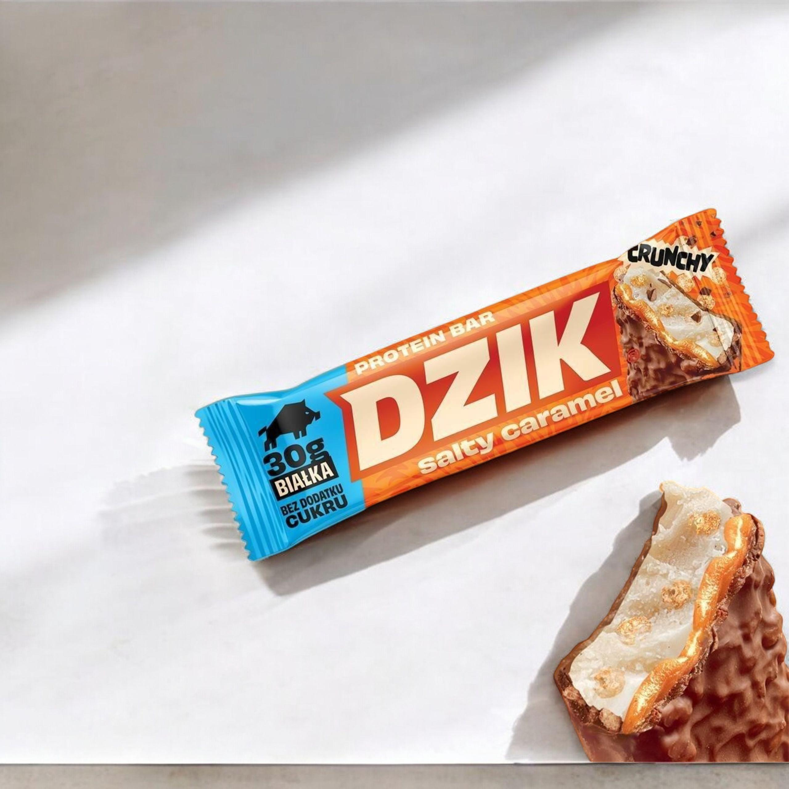 DZIK - Proteinová Tyčinka Křupavá - 70g - Slaný Karamel