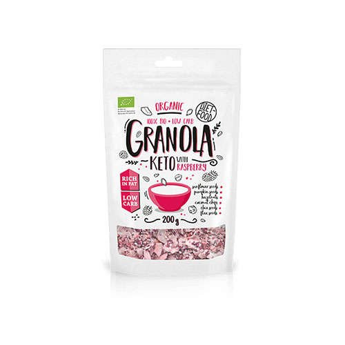 DIET FOOD Bio Keto Granola with Raspberry - Granola s malinami - 200 g