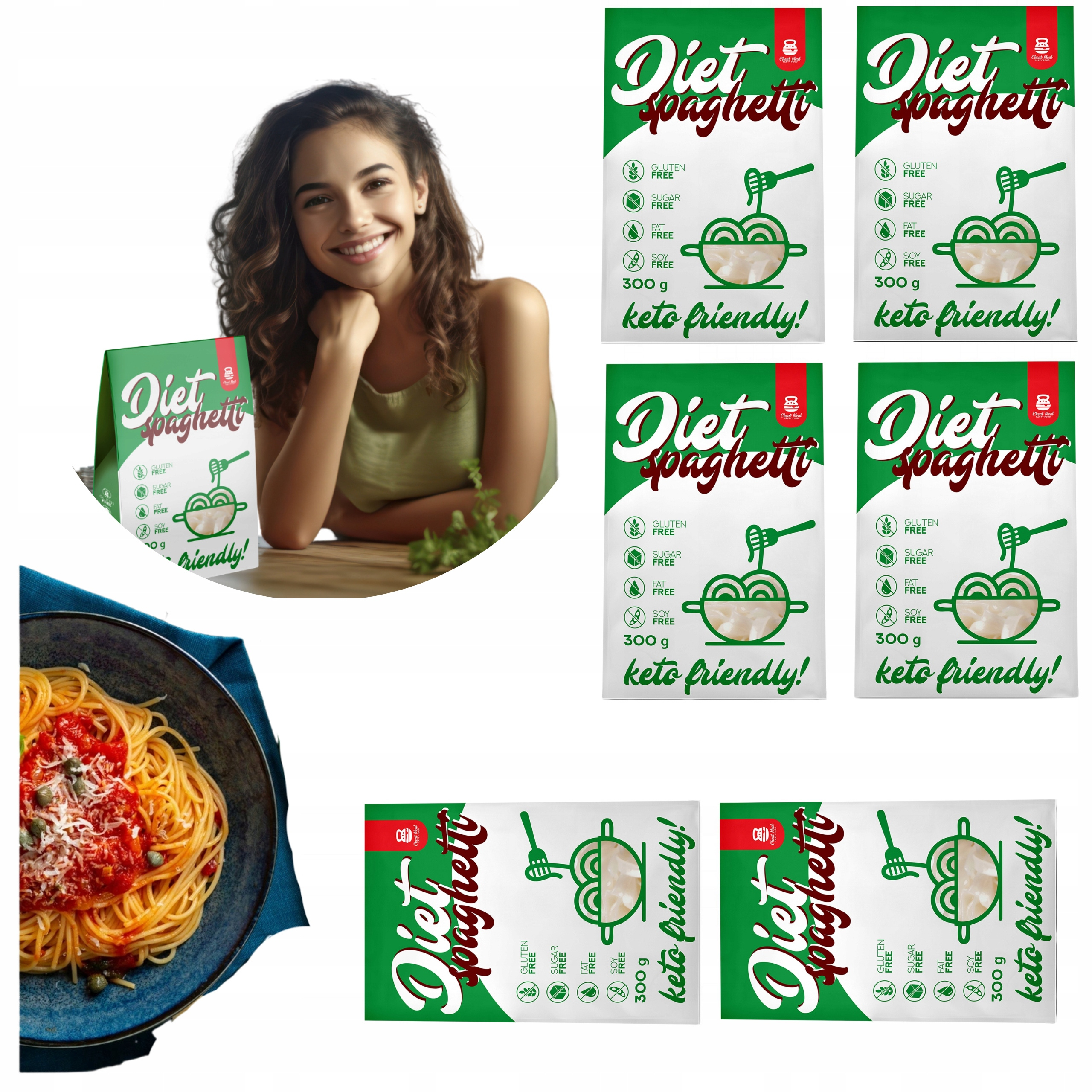 Cheat Meal Nutrition Diet Spaghetti - 6x 400g (6x 300g netto) - Dietní těstoviny