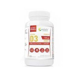 WISH Pharmaceutical Vitamin D3 100mcg VÝPRODEJ + Prebiotyk -120caps.