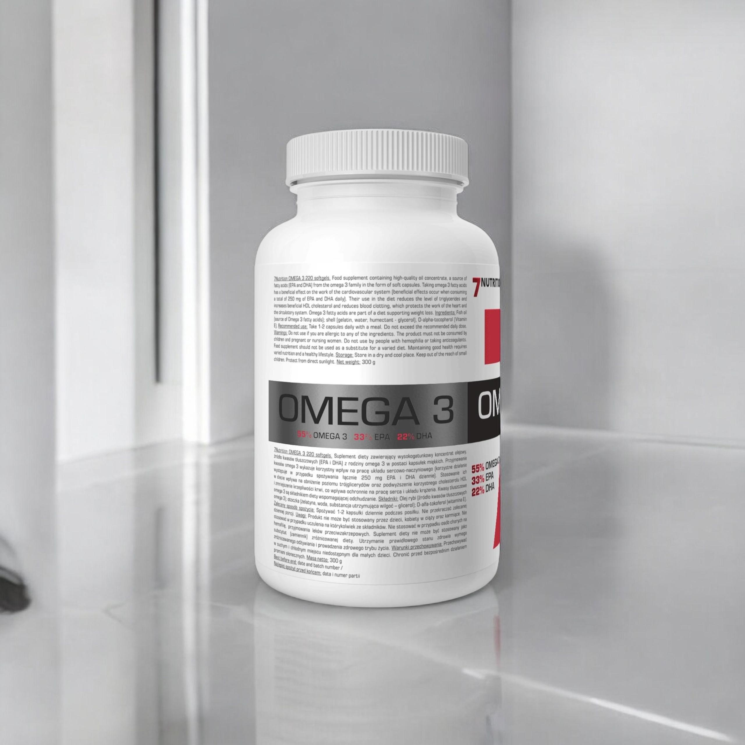 7 NUTRITION - Omega 3 1000mg - 220 měkkých tobolek