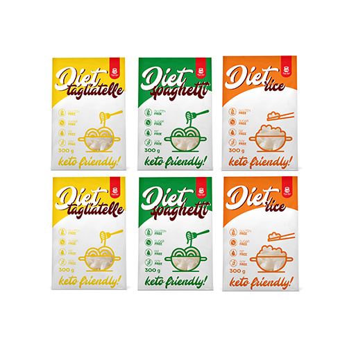 Cheat Meal Nutrition Diet 2x Tagliatelle + 2x Spaghetti + 2x Rice- 6x 400g (6x 300g netto) - dietní Makaron