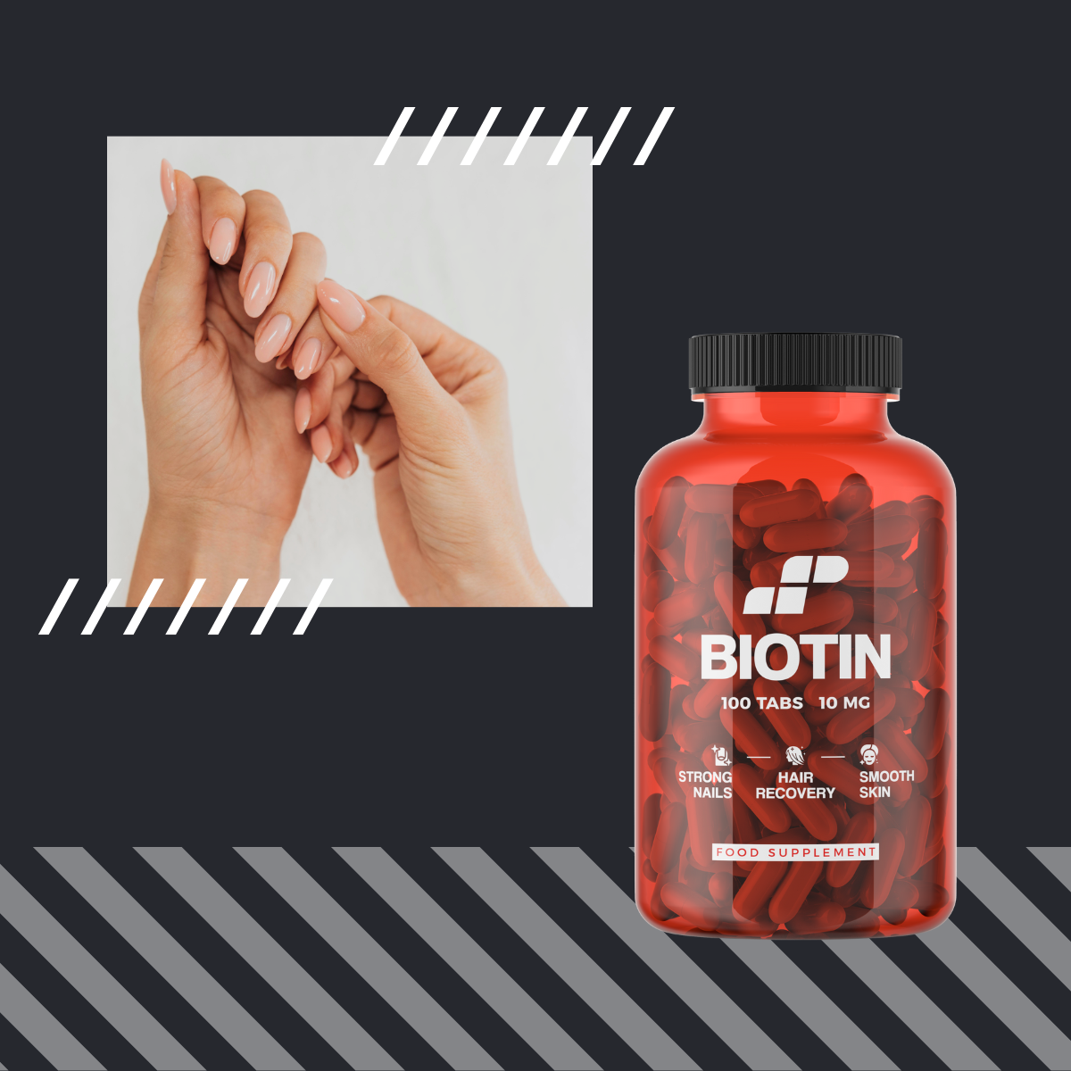 MP NUTRITION Biotin 10mg - 100tabs - Biotyna