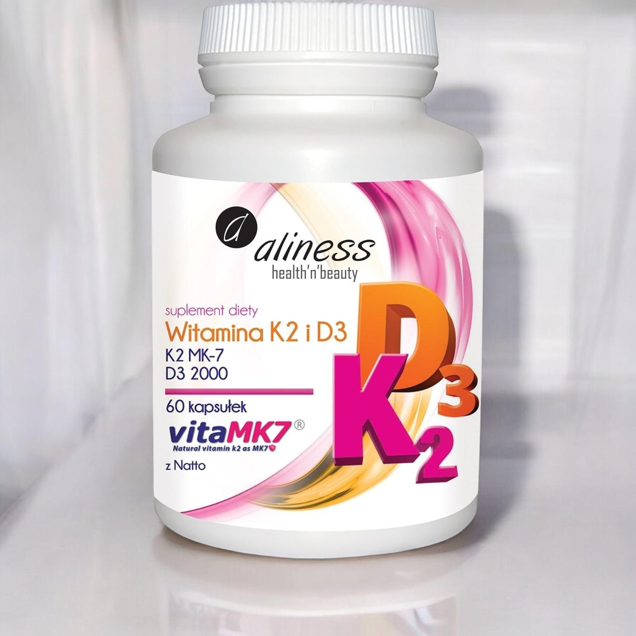 ALINESS - Vitamín K2 MK-7 100mcg + D3 50mcg - 60tobolek