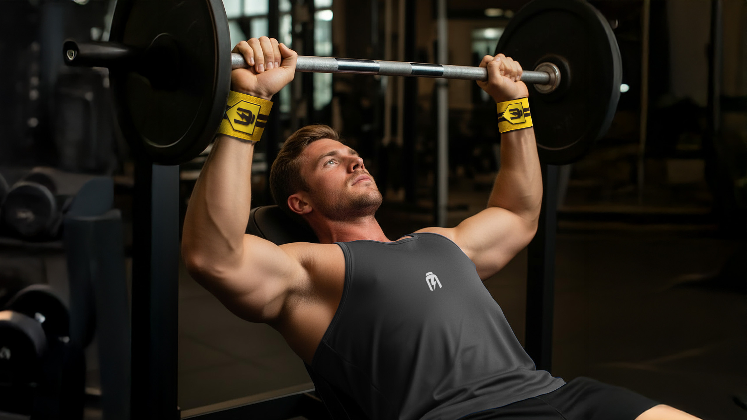 HIRO.LAB Wrist Wrap - Rubber Logo New - Black - Opaski usztywniające na nadgarstki- Pásy pro zvedání činek