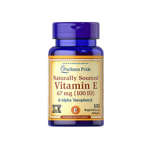 Puritan's Pride Vitamin E 67mg d-AT (100IU) - 100softgels - Vitamín E