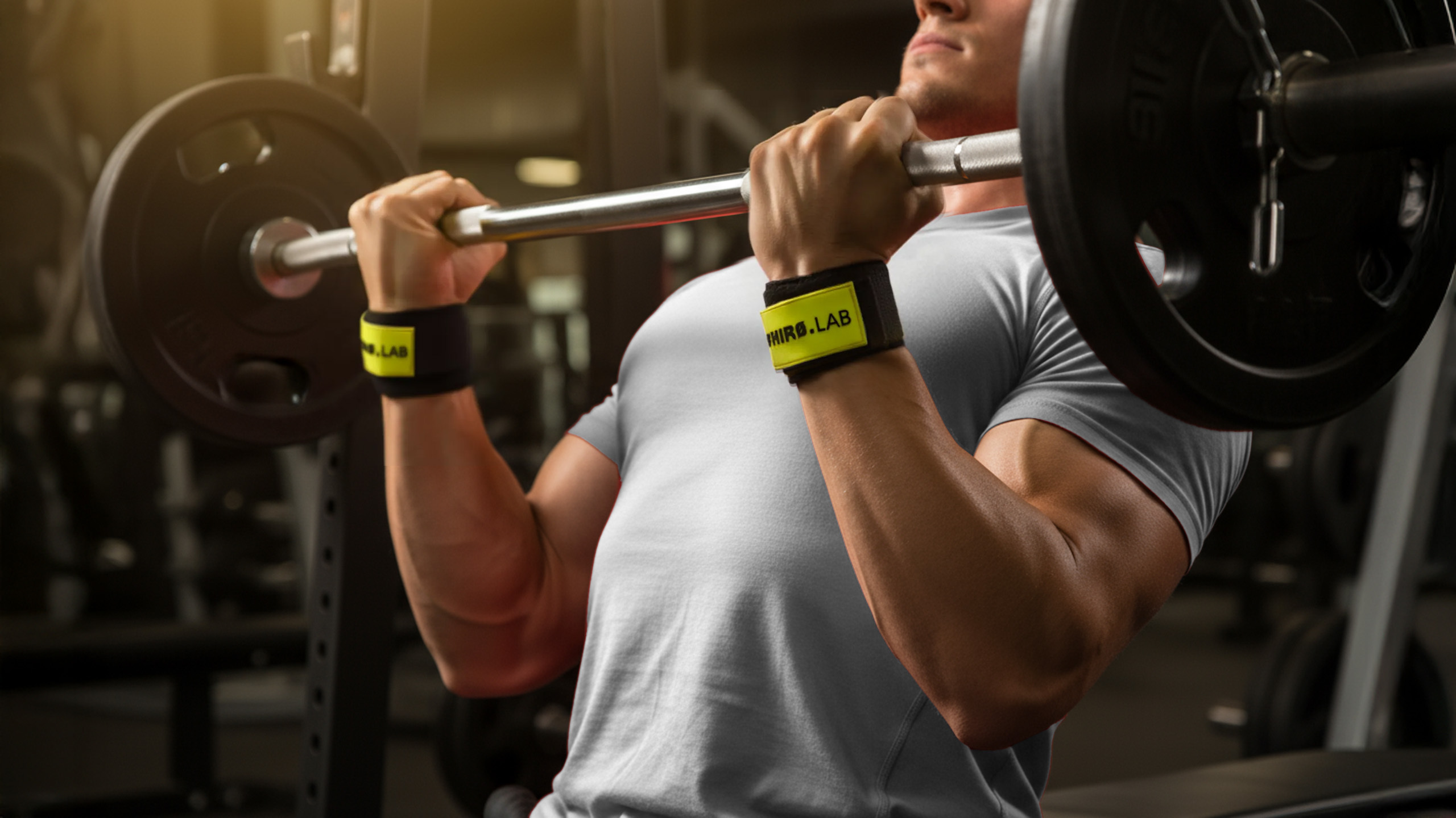 HIRO.LAB Cotton Strap - Rubber Logo New - Black - Pásy pro zvedání činek