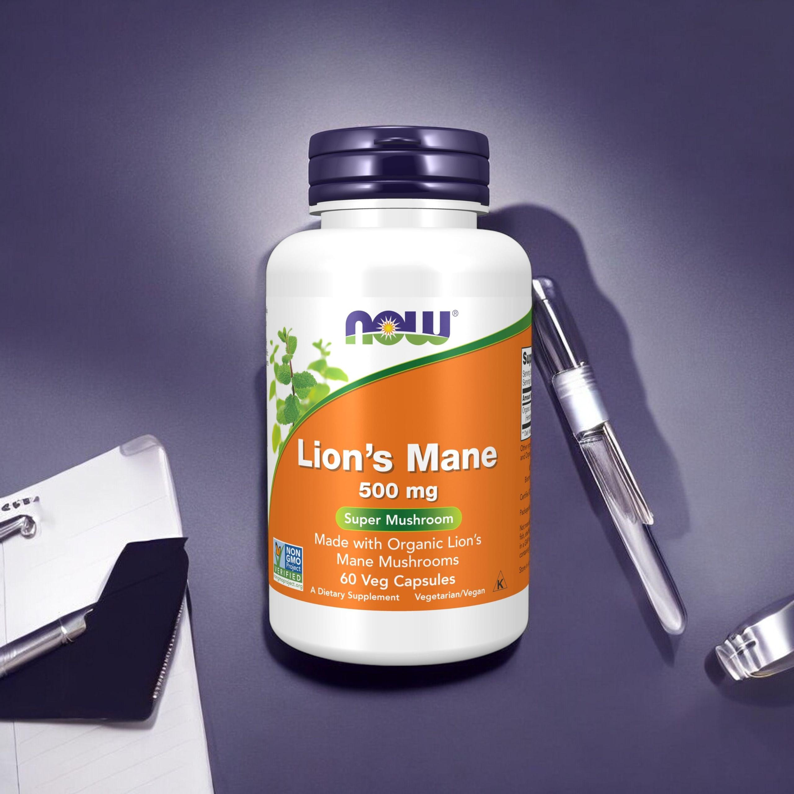 NOW - Houba Lví hříva 500mg - 60 kapslí