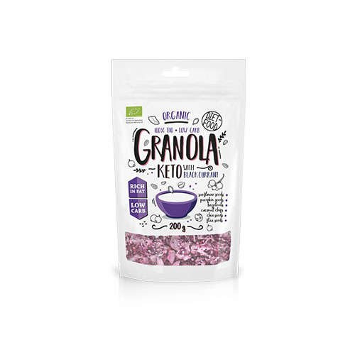 DIET FOOD Bio Keto Granola with Blackcurrant - Granola s černým rybízem - 200 g